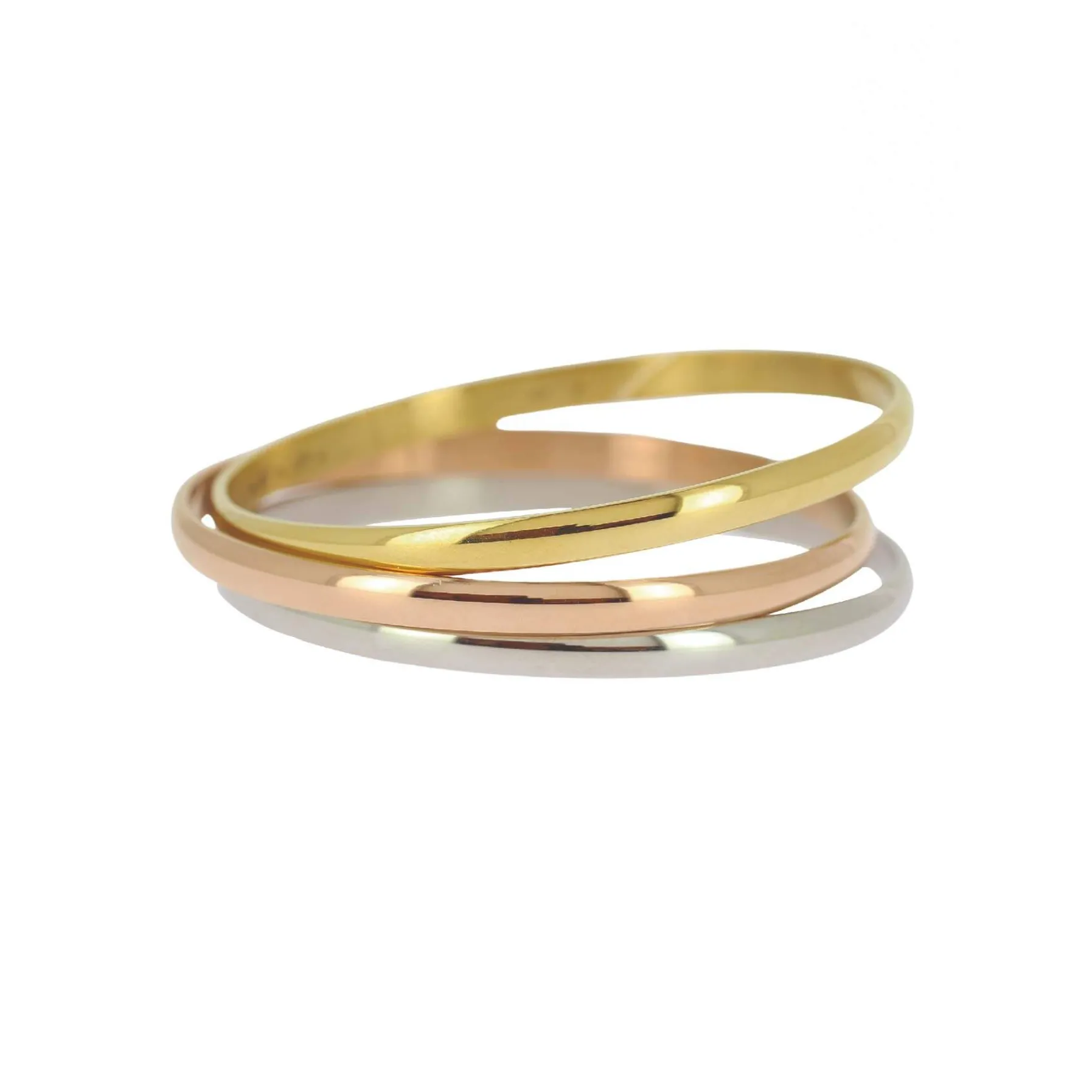Femme Luzaka Bracelets<3 Joncs acier doré or, argenté et doré rose. Diam 6,5cm (M)