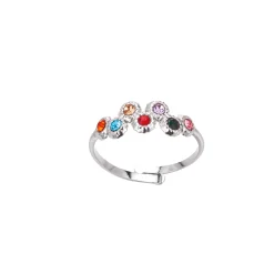 Femme Luzaka Bagues<Bague 7 zircons multicolores acier