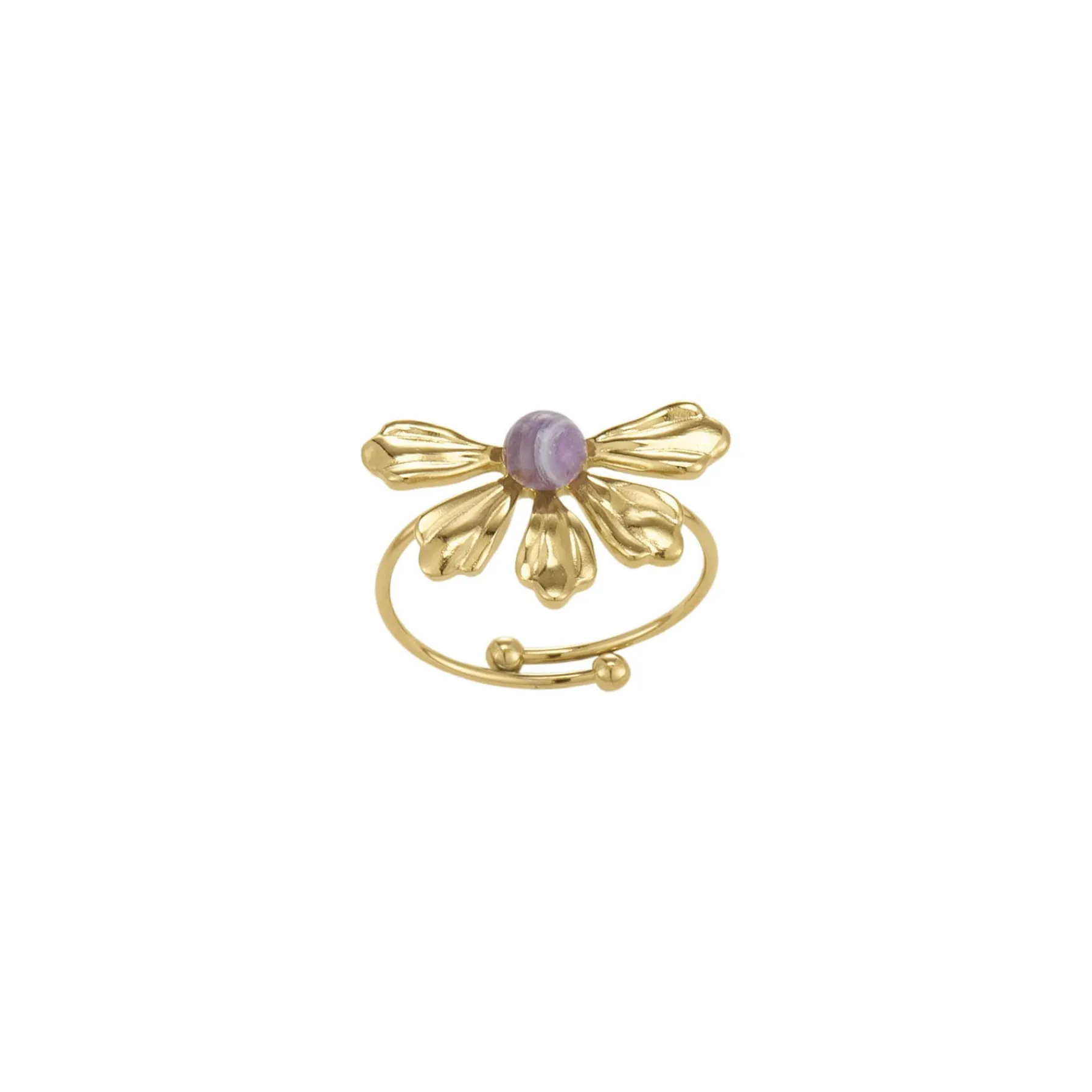 Femme Luzaka Bagues<Bague Amélie acier doré or et Améthyste