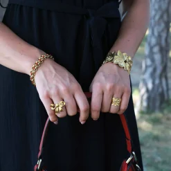 Femme Luzaka Bagues<Bague Camillia acier doré or