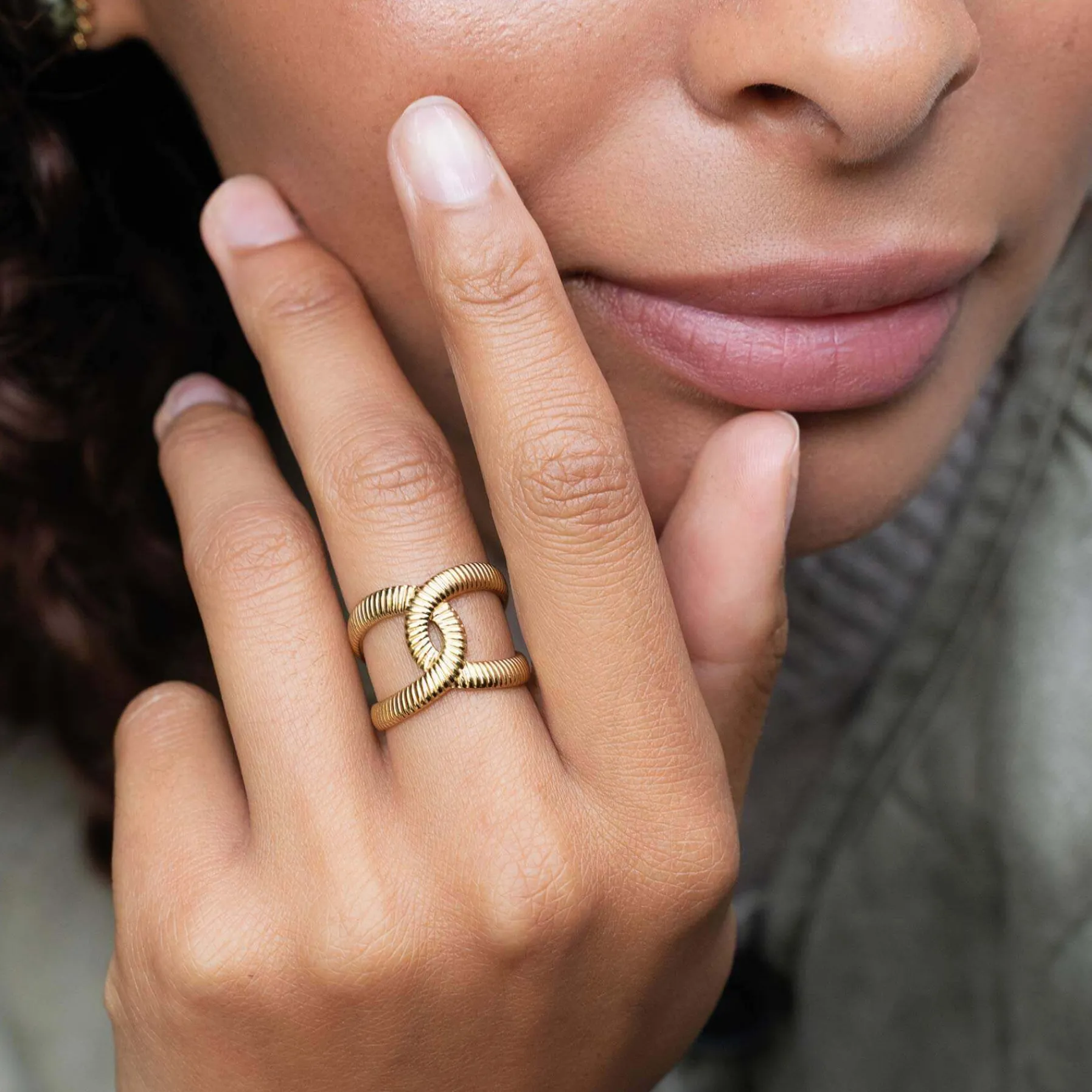 Femme Luzaka Bagues<Bague Dénitsa acier doré or