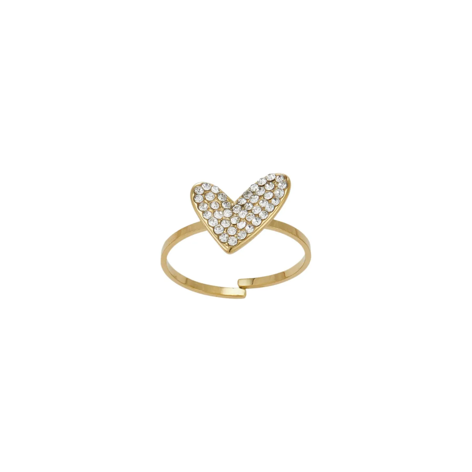 Femme Luzaka Bagues<Bague Emmy acier doré or strass