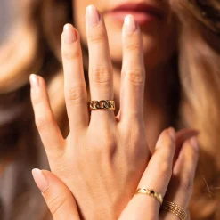 Femme Luzaka Bagues<Bague Eolia acier doré or