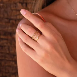 Femme Luzaka Bagues<Bague Etoile soleil acier doré or