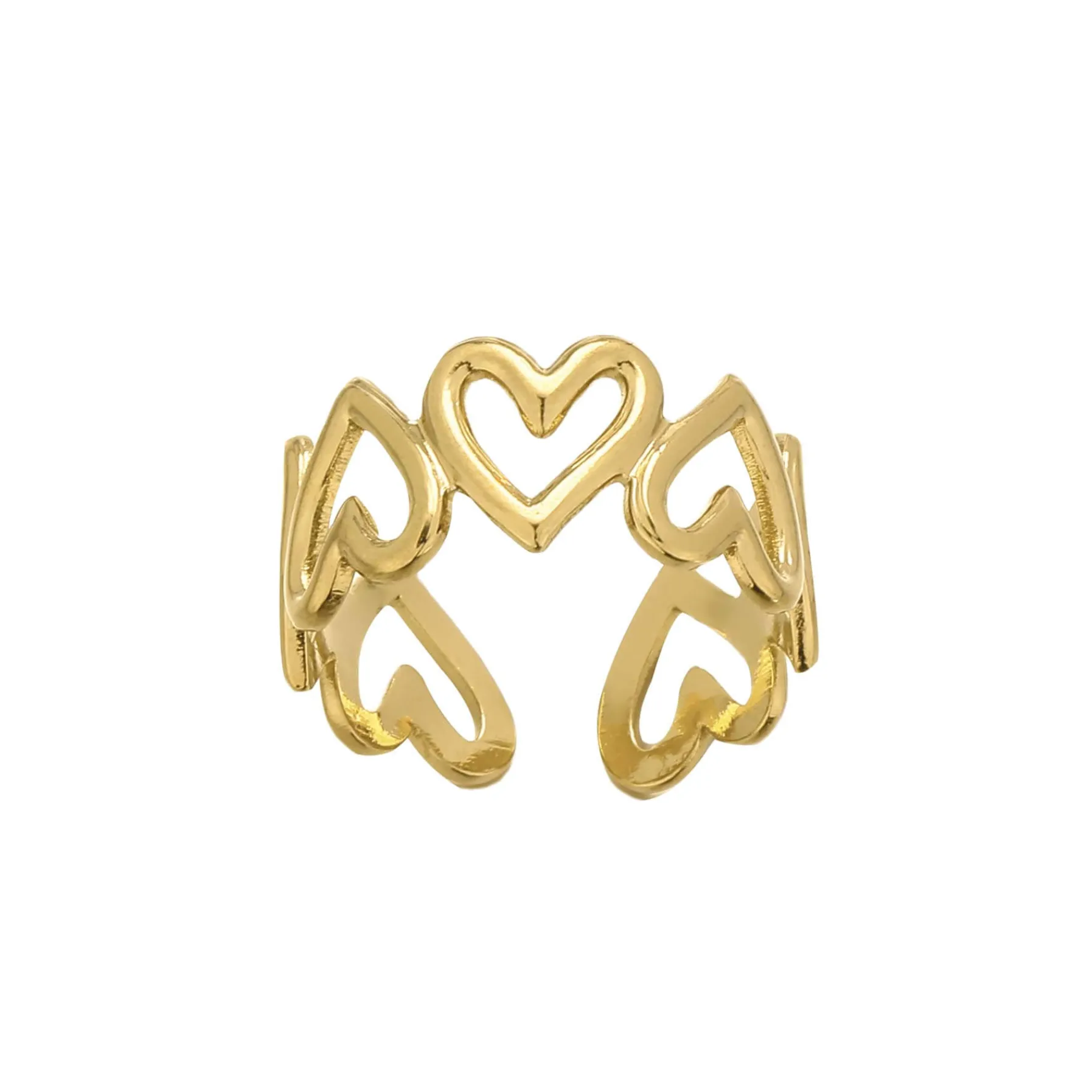Femme Luzaka Bagues<Bague Hearty acier doré or
