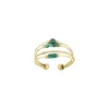Femme Luzaka Bagues<Bague Isa Pierres Malachite acier doré or