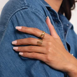 Femme Luzaka Bagues<Bague Kairi acier doré or
