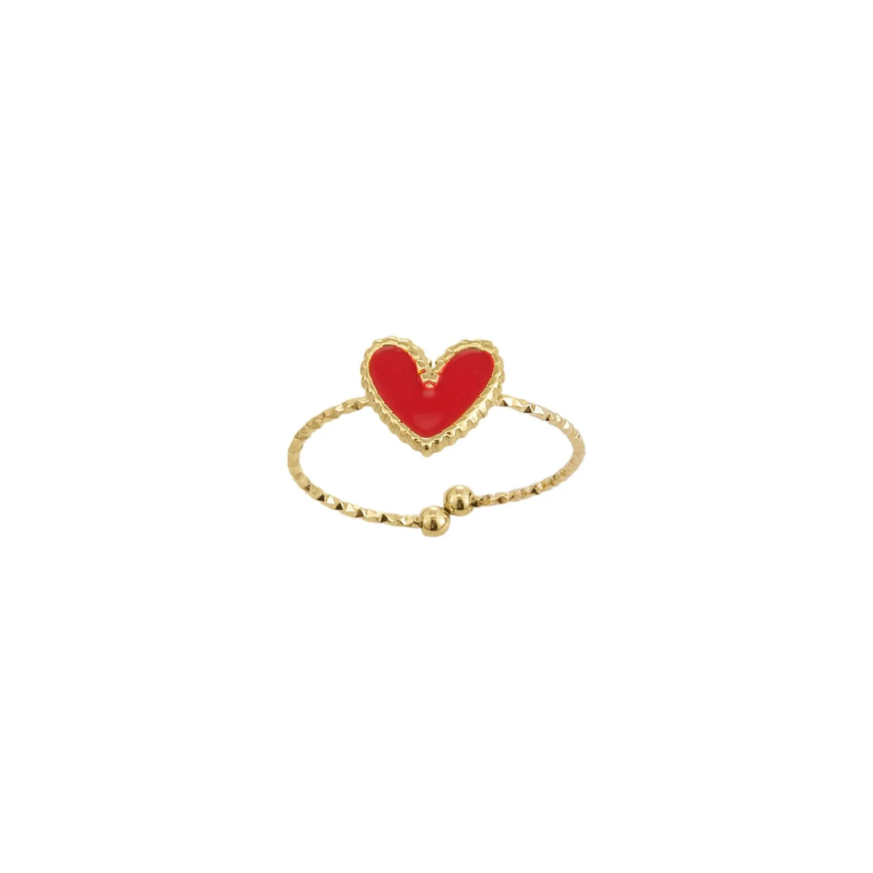 Femme Luzaka Bagues<Bague Lolly rouge acier doré or