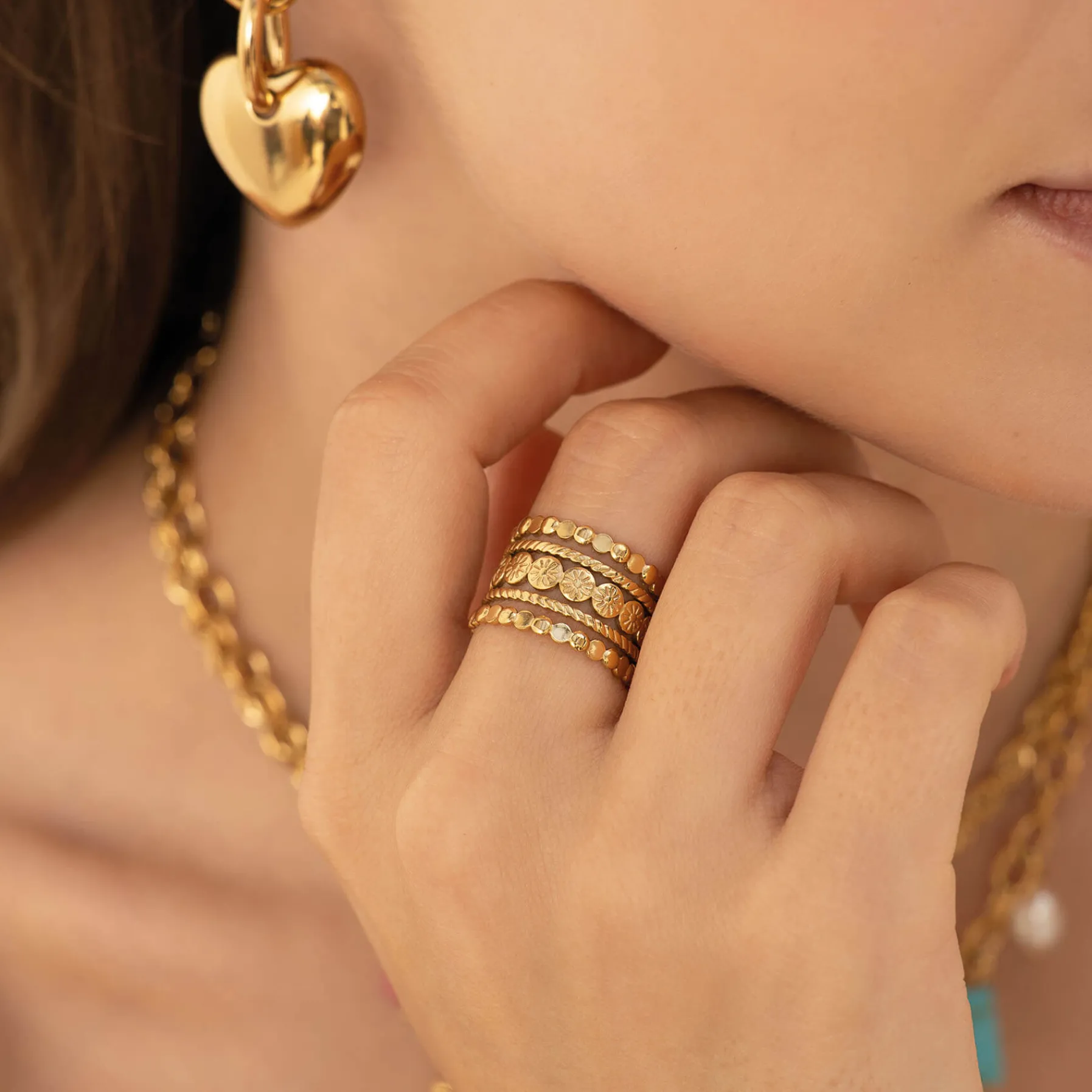 Femme Luzaka Bagues<Bague Lucie acier doré or