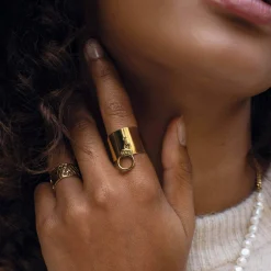 Femme Luzaka Bagues<Bague Menotte Ursula acier doré or