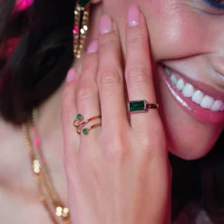 Femme Luzaka Bagues<Bague Mila Strass vert