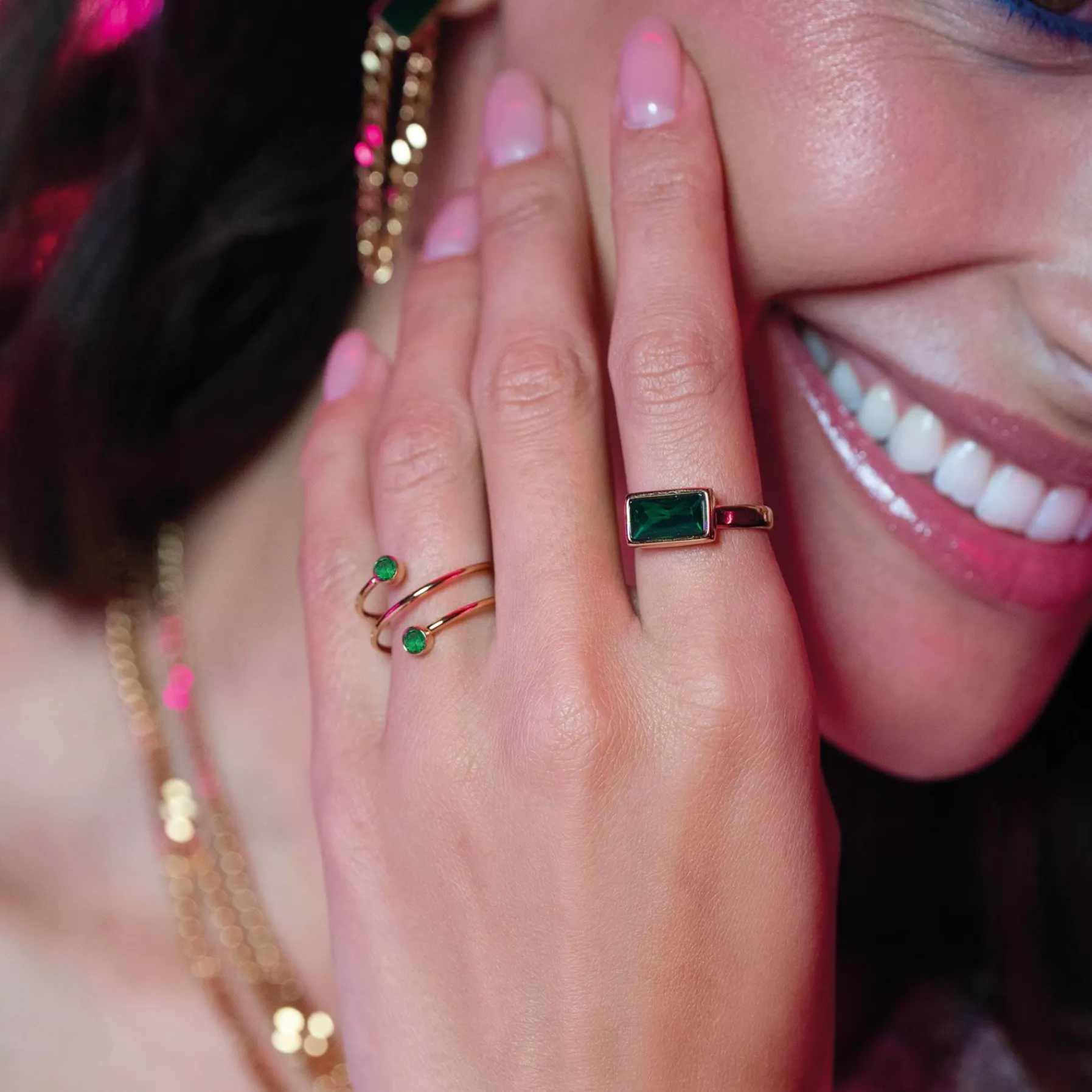 Femme Luzaka Bagues<Bague Mila Strass vert