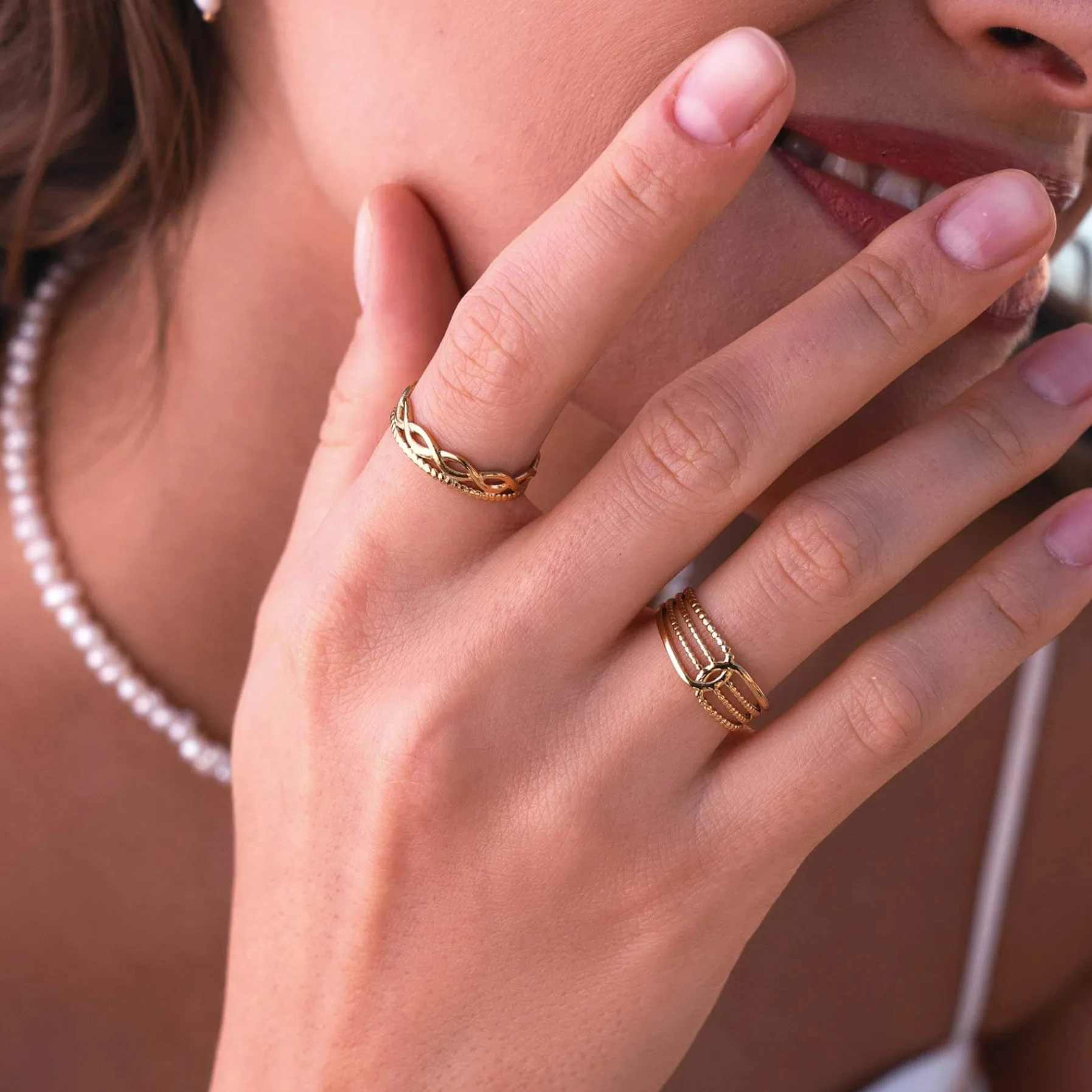 Femme Luzaka Bagues<Bague multi Infini acier doré or