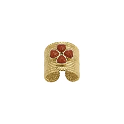 Femme Luzaka Bagues<Bague Naomi marron acier doré or