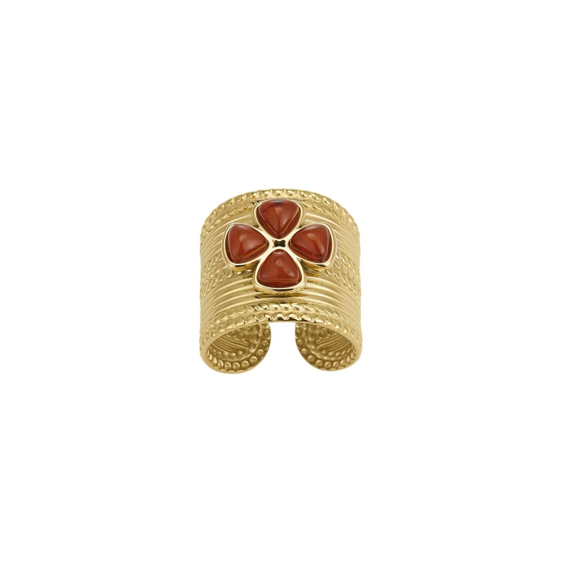 Femme Luzaka Bagues<Bague Naomi marron acier doré or