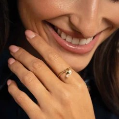Femme Luzaka Bagues<Bague Nata pierres et nacre acier doré or