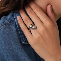 Femme Luzaka Bagues<Bague Pia acier argenté