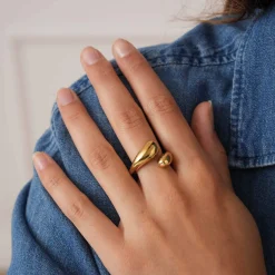 Femme Luzaka Bagues<Bague Pia acier doré or