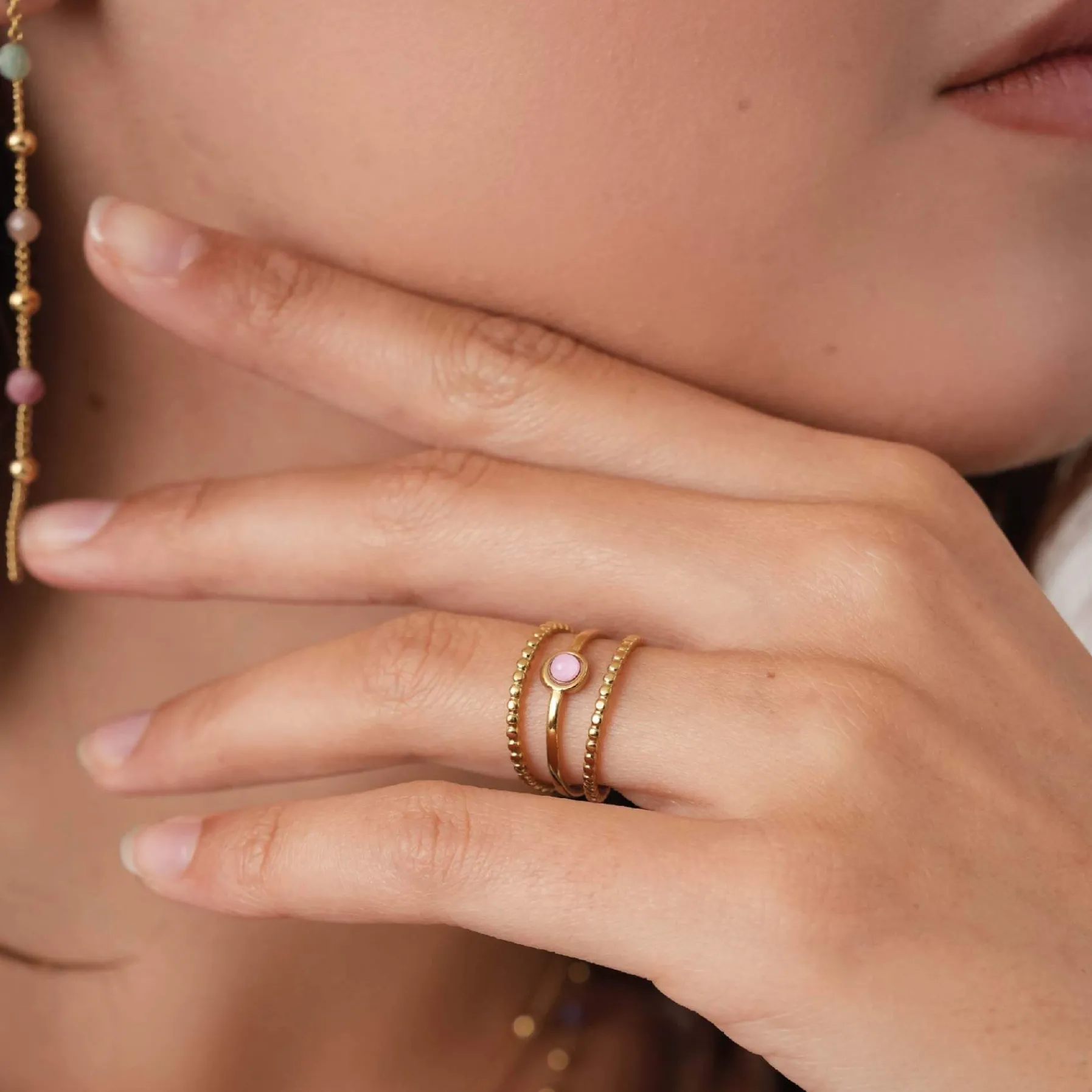 Femme Luzaka Bagues<Bague Pépite Quartz rose