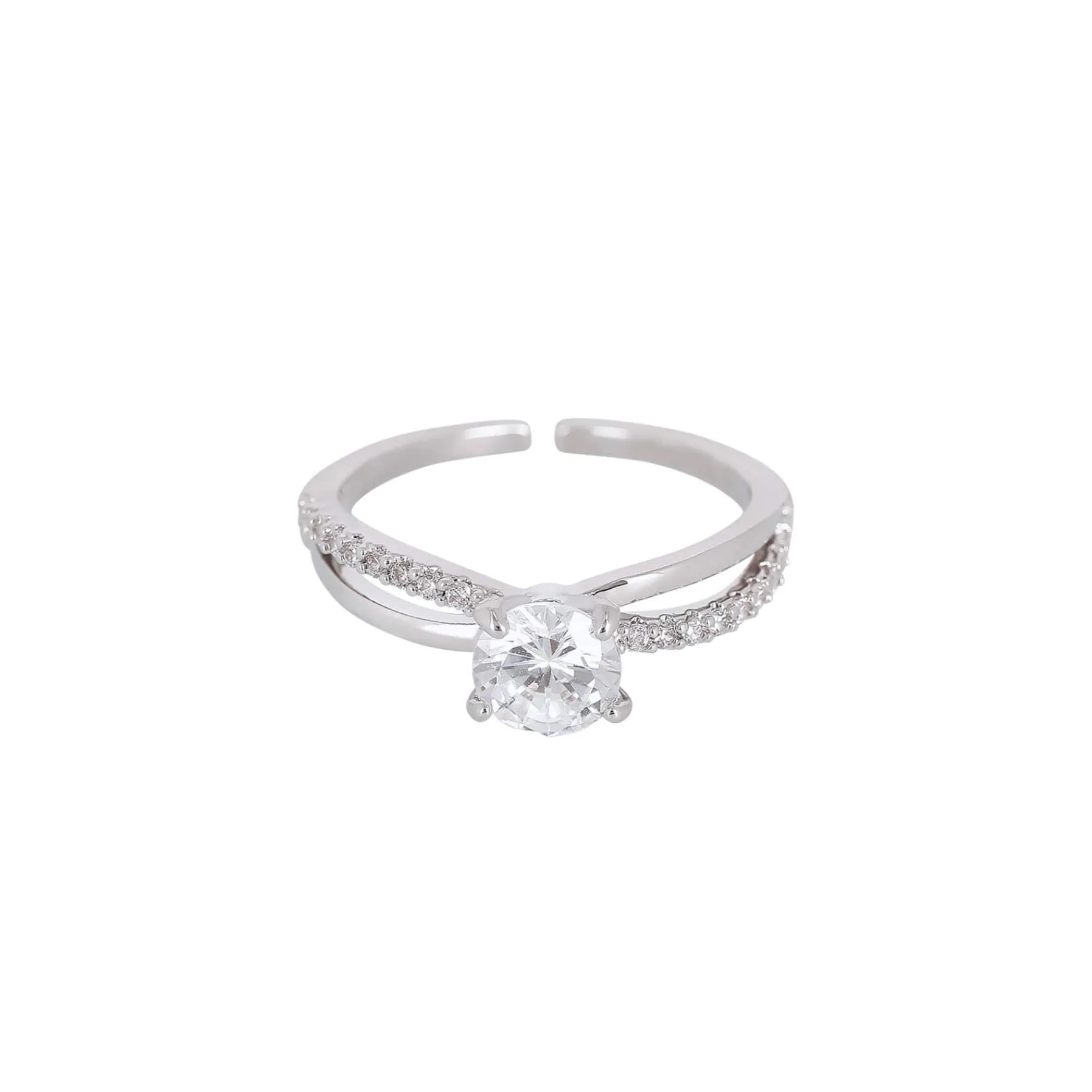 Femme Luzaka Bagues<Bague Princesse argentée strass