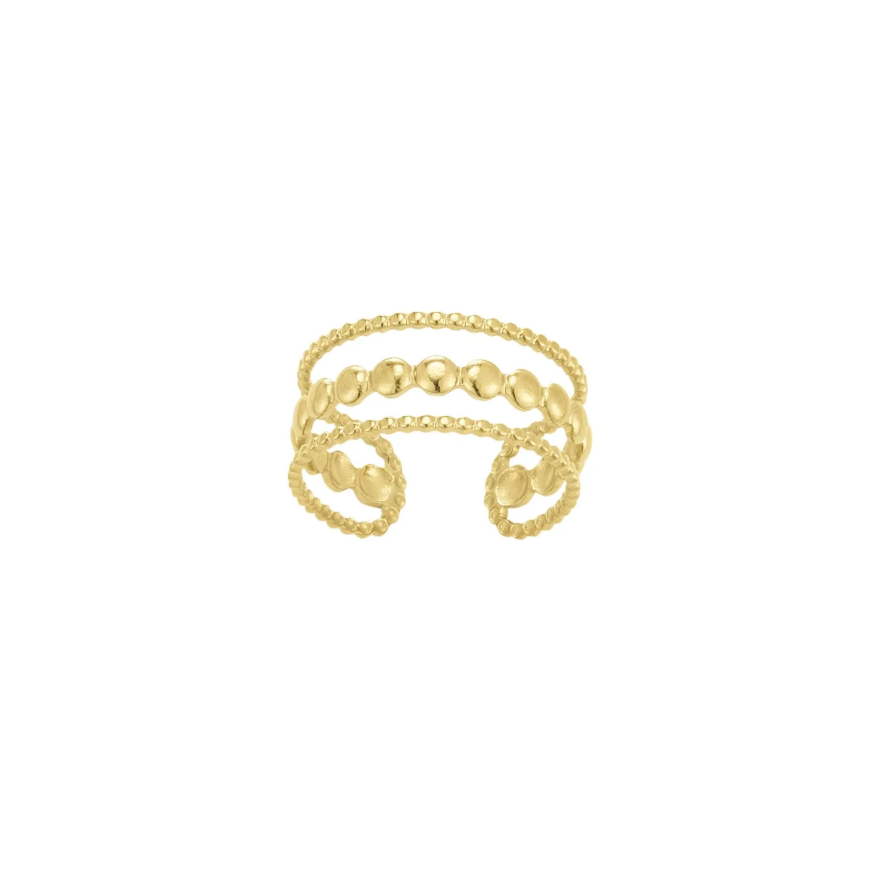 Femme Luzaka Bagues<Bague Rosaria acier doré or