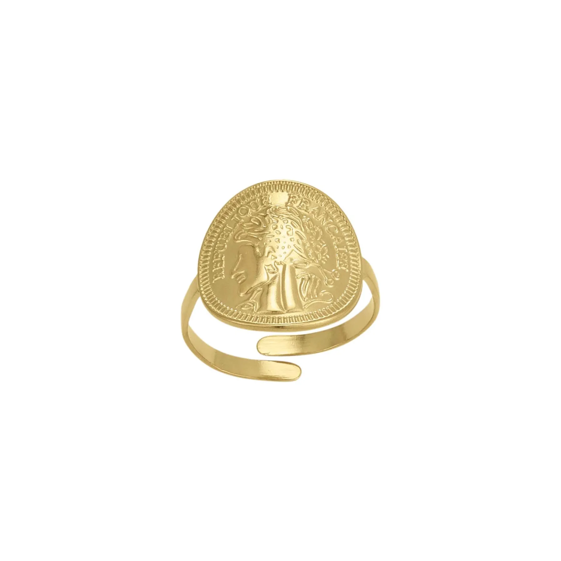 Femme Luzaka Bagues<Bague République Française acier doré or