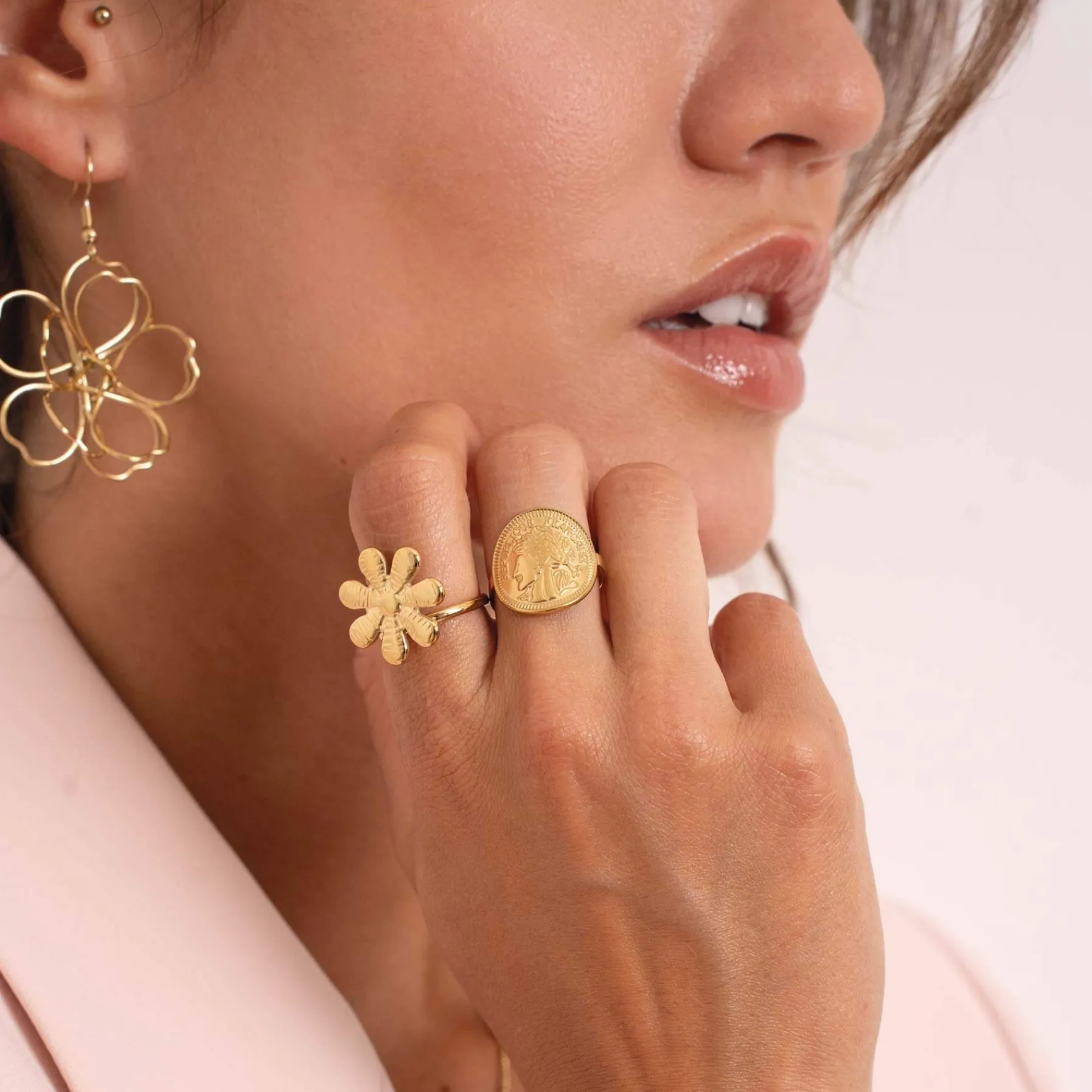 Femme Luzaka Bagues<Bague République Française acier doré or
