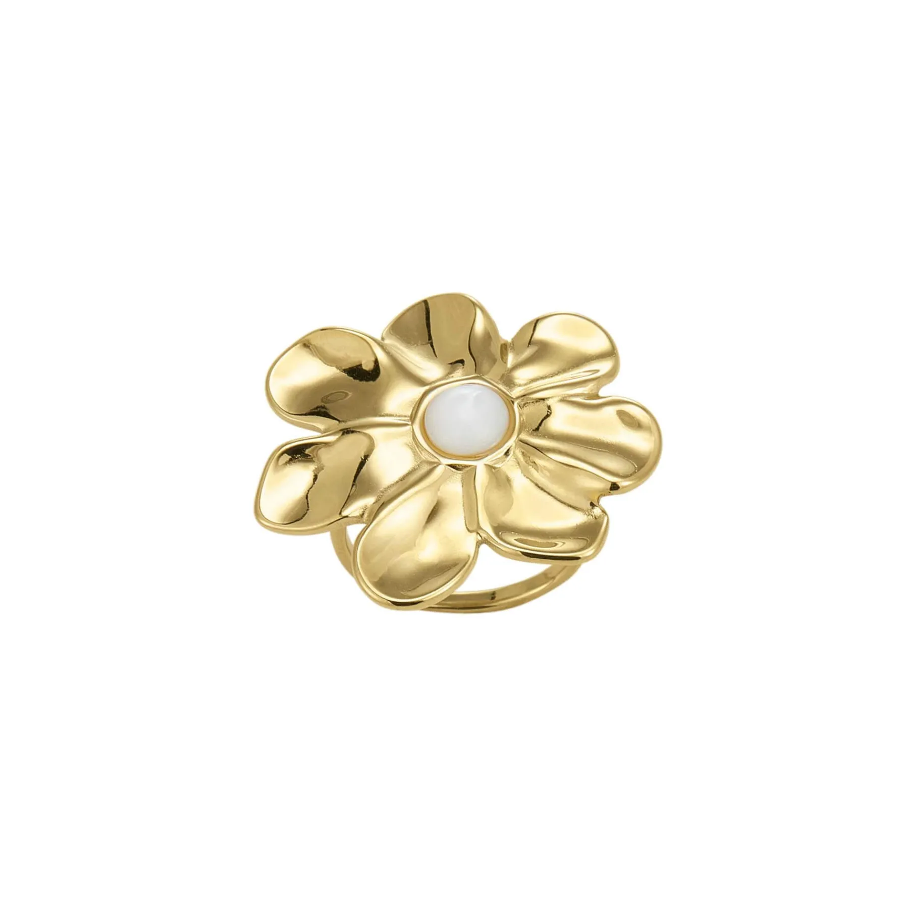 Femme Luzaka Bagues<Bague Stacy acier doré or et nacre
