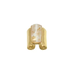 Femme Luzaka Bagues<Bague Topia blanche acier doré or