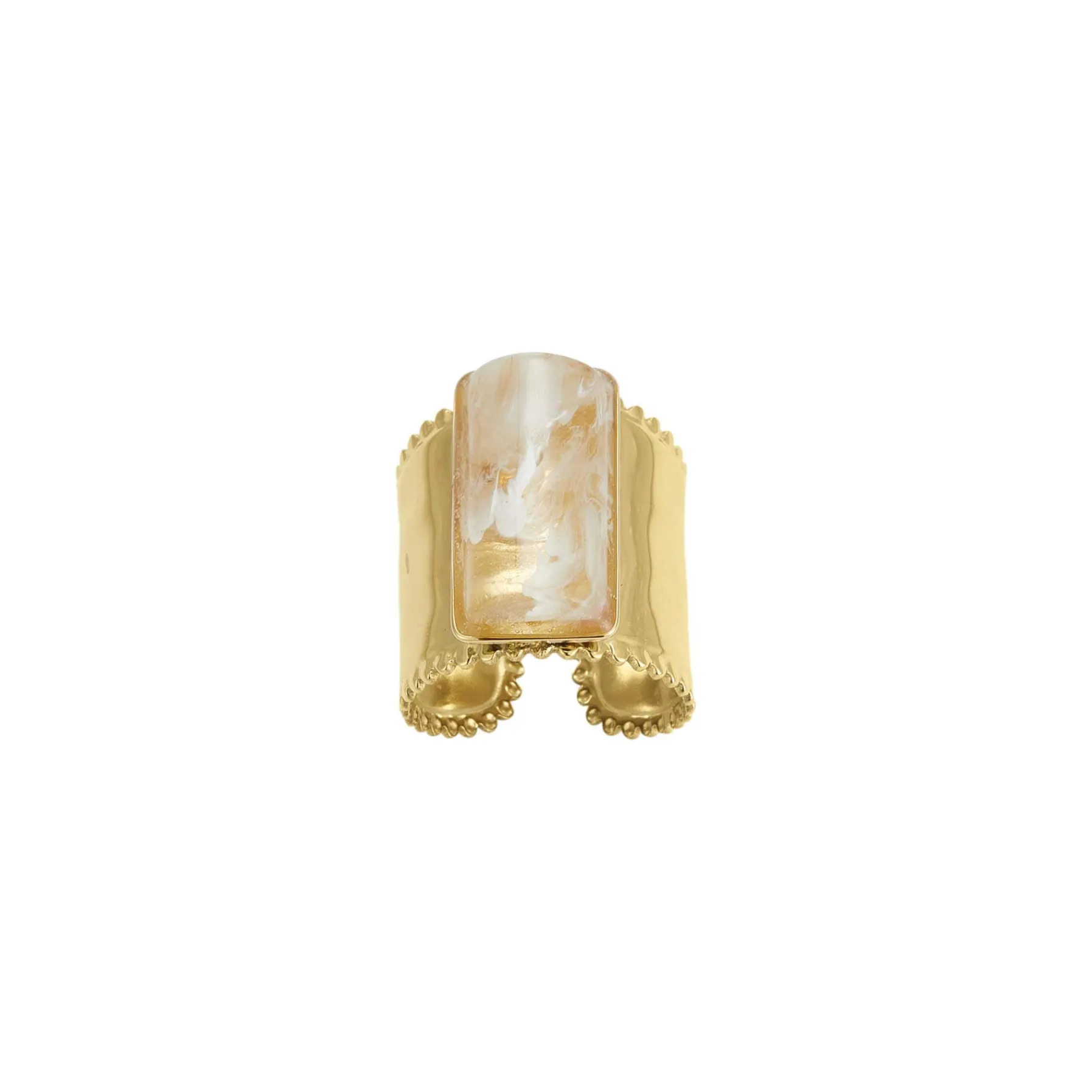 Femme Luzaka Bagues<Bague Topia blanche acier doré or