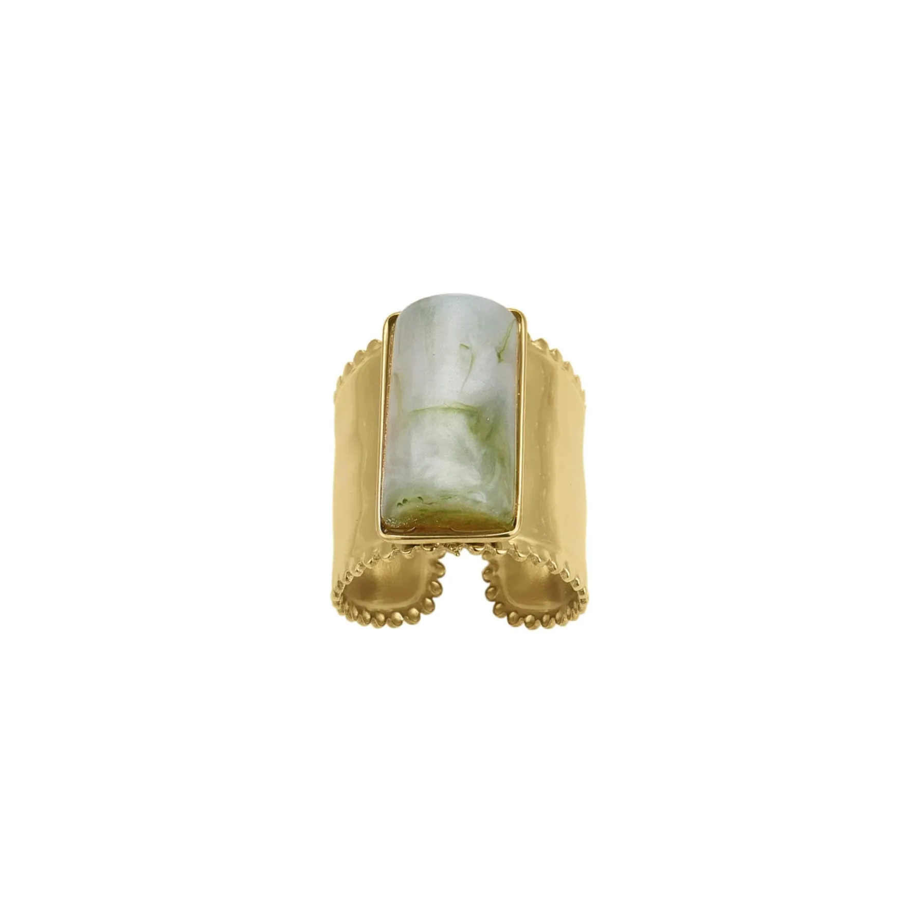 Femme Luzaka Bagues<Bague Topia verte acier doré or
