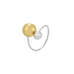 Femme Luzaka Bagues<Bague Twist acier argenté et doré or
