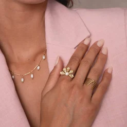 Femme Luzaka Bagues<Bague Valéria acier doré or