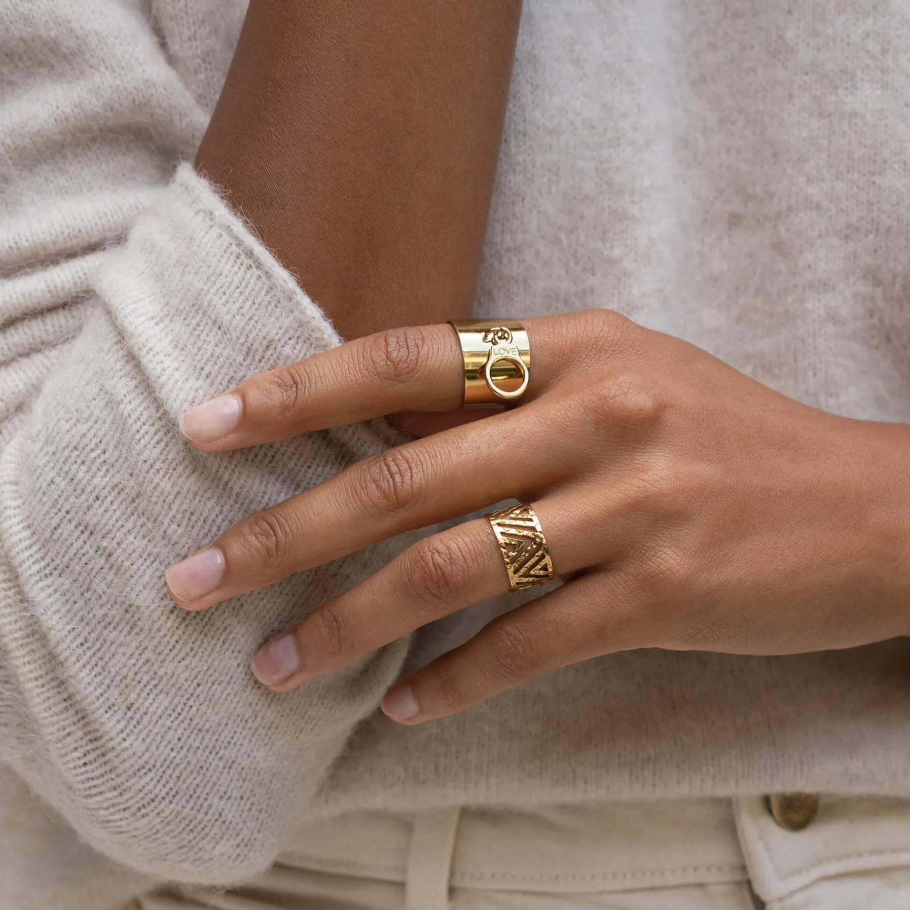 Femme Luzaka Bagues<Bague Vilnius acier doré or