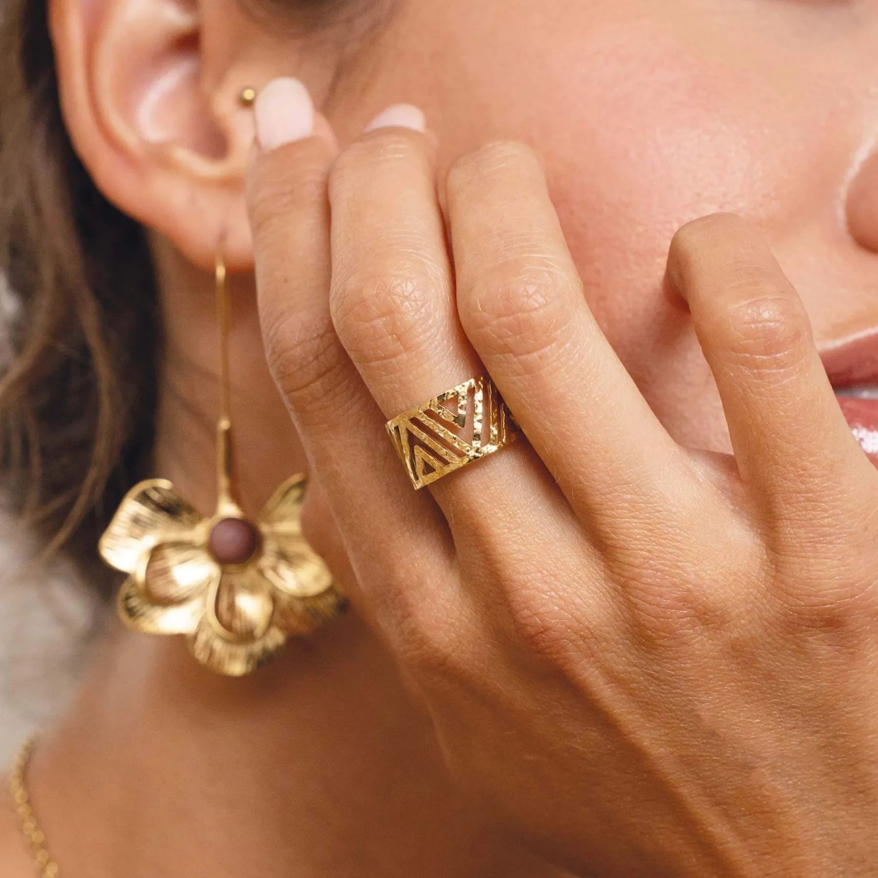Femme Luzaka Bagues<Bague Vilnius acier doré or