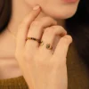 Femme Luzaka Bagues<Bague Yoko Oeil de tigre acier doré or