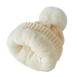 Luzaka Écharpes & Foulards<Bonnet fourré Pompon blanc