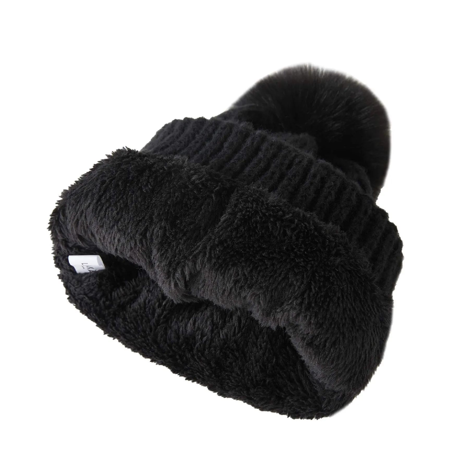 Luzaka Écharpes & Foulards<Bonnet fourré Pompon noir