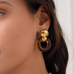 Femme Luzaka Boucles<Boucles Alma marrons acier doré or