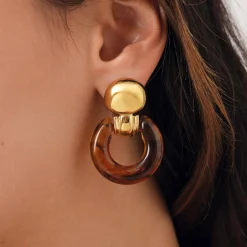 Femme Luzaka Boucles<Boucles Alma marrons acier doré or