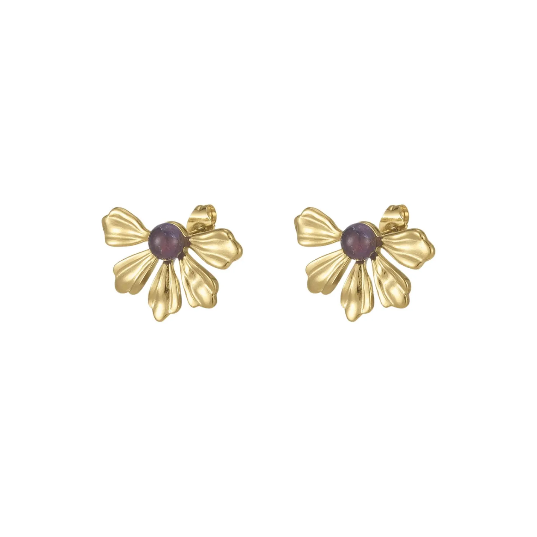 Femme Luzaka Boucles<Boucles Amélie acier doré or pierre Améthyste