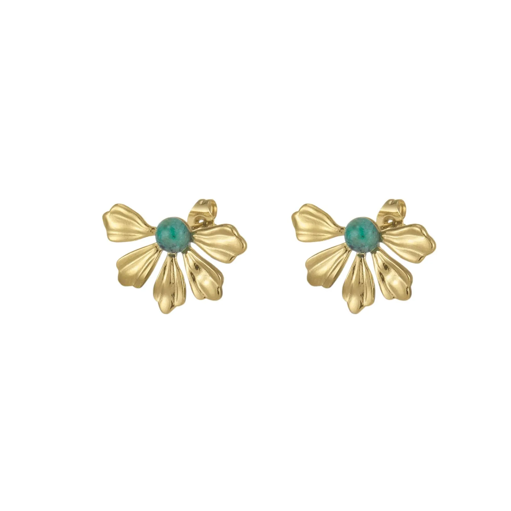 Femme Luzaka Boucles<Boucles Amélie acier doré or pierre Pin Africain