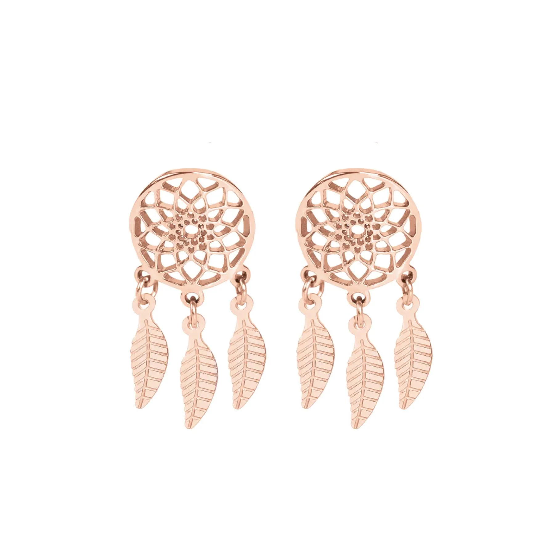 Femme Luzaka Boucles<Boucles Attrape rêves acier doré rose