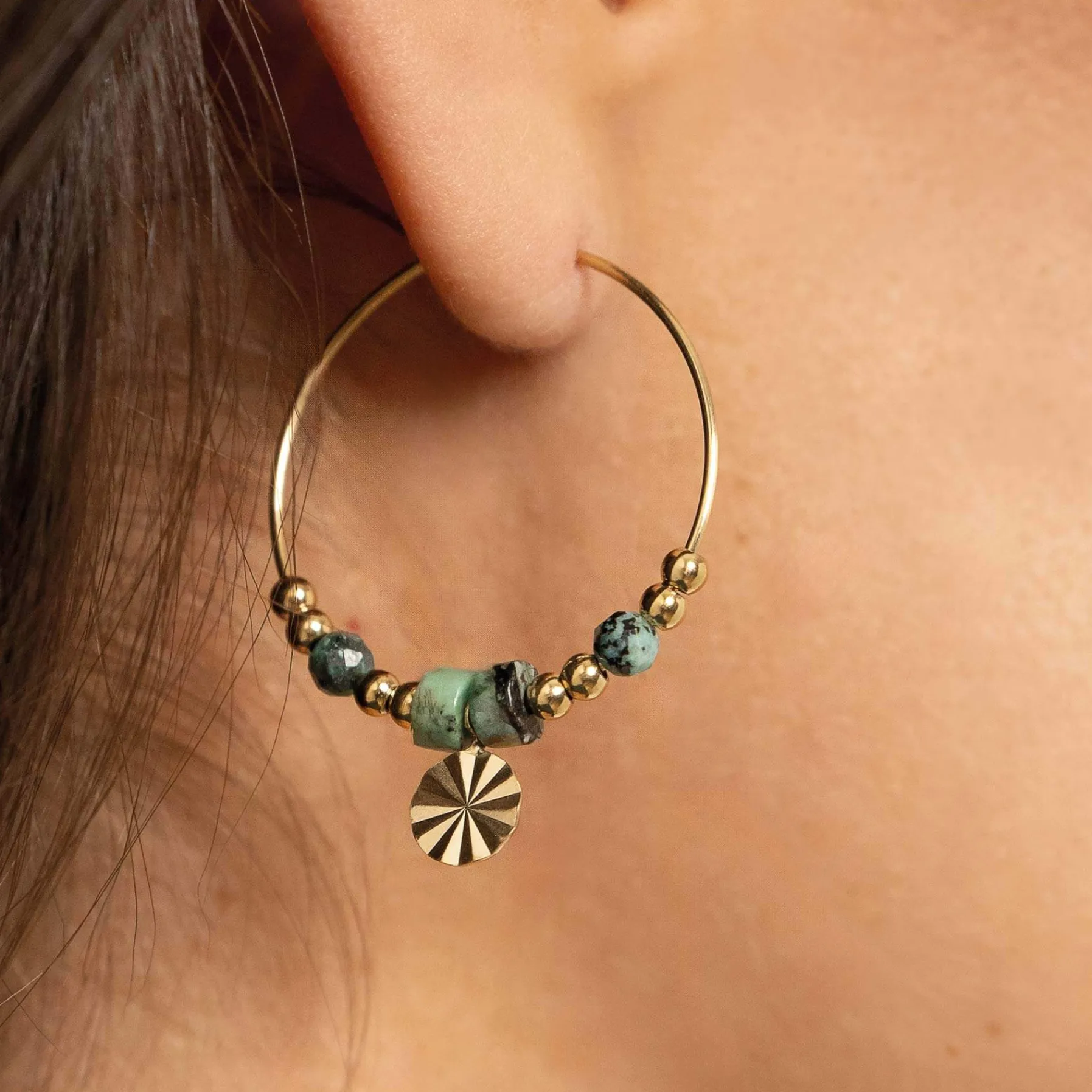 Femme Luzaka Boucles<Boucles Cancun Turquoise Africaine
