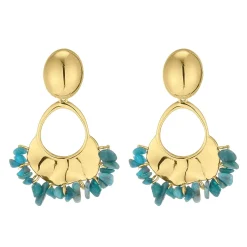 Femme Luzaka Boucles<Boucles Cassandra  bleue acier doré or