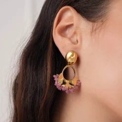 Femme Luzaka Boucles<Boucles Cassandra rose acier doré or