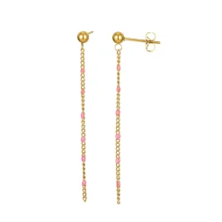 Femme Luzaka Boucles<Boucles chaines perles roses