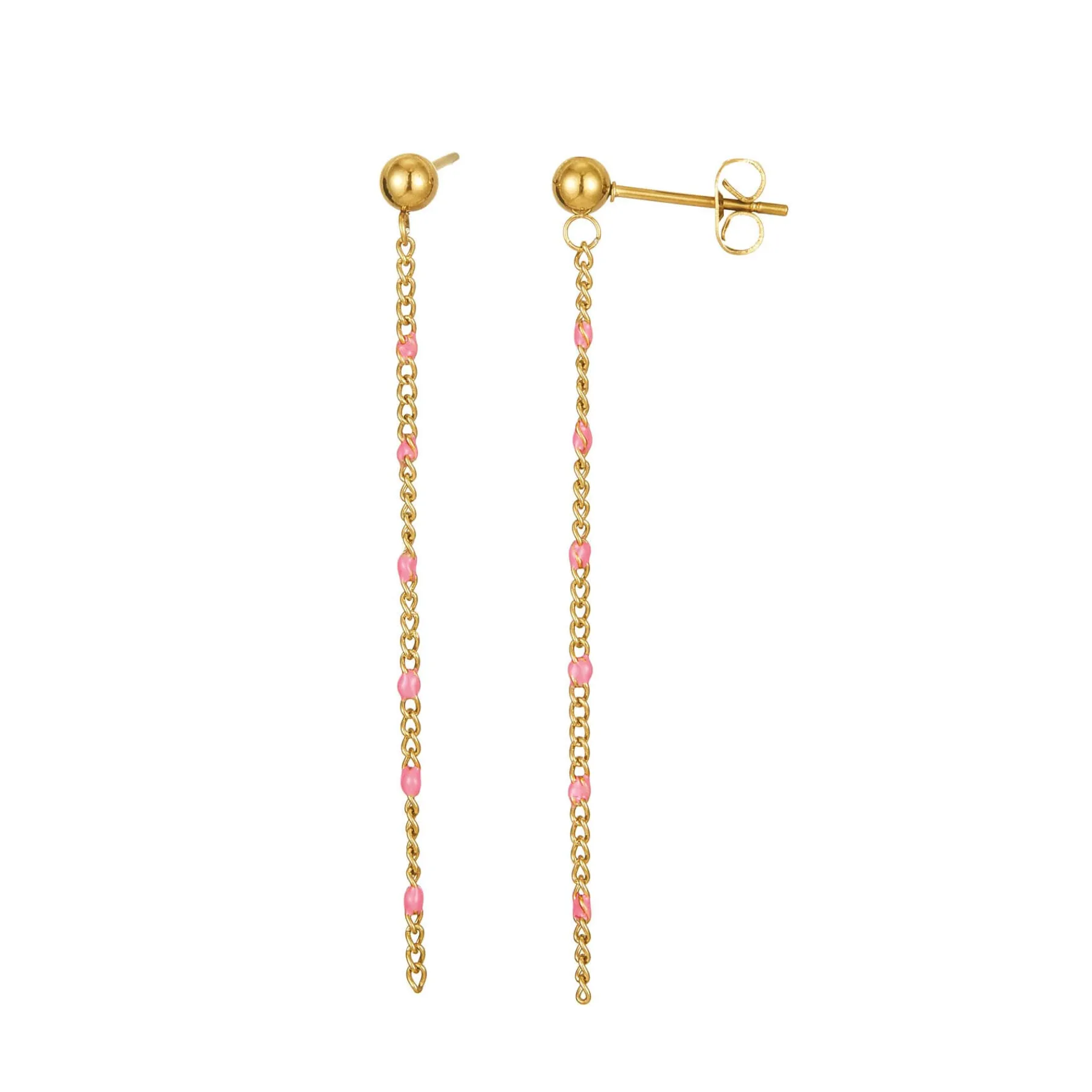Femme Luzaka Boucles<Boucles chaines perles roses