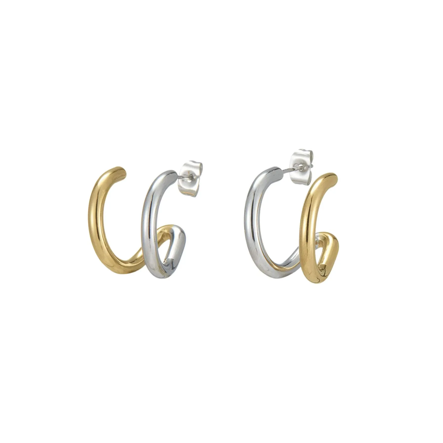 Femme Luzaka Boucles<Boucles Cléo acier argenté et doré or