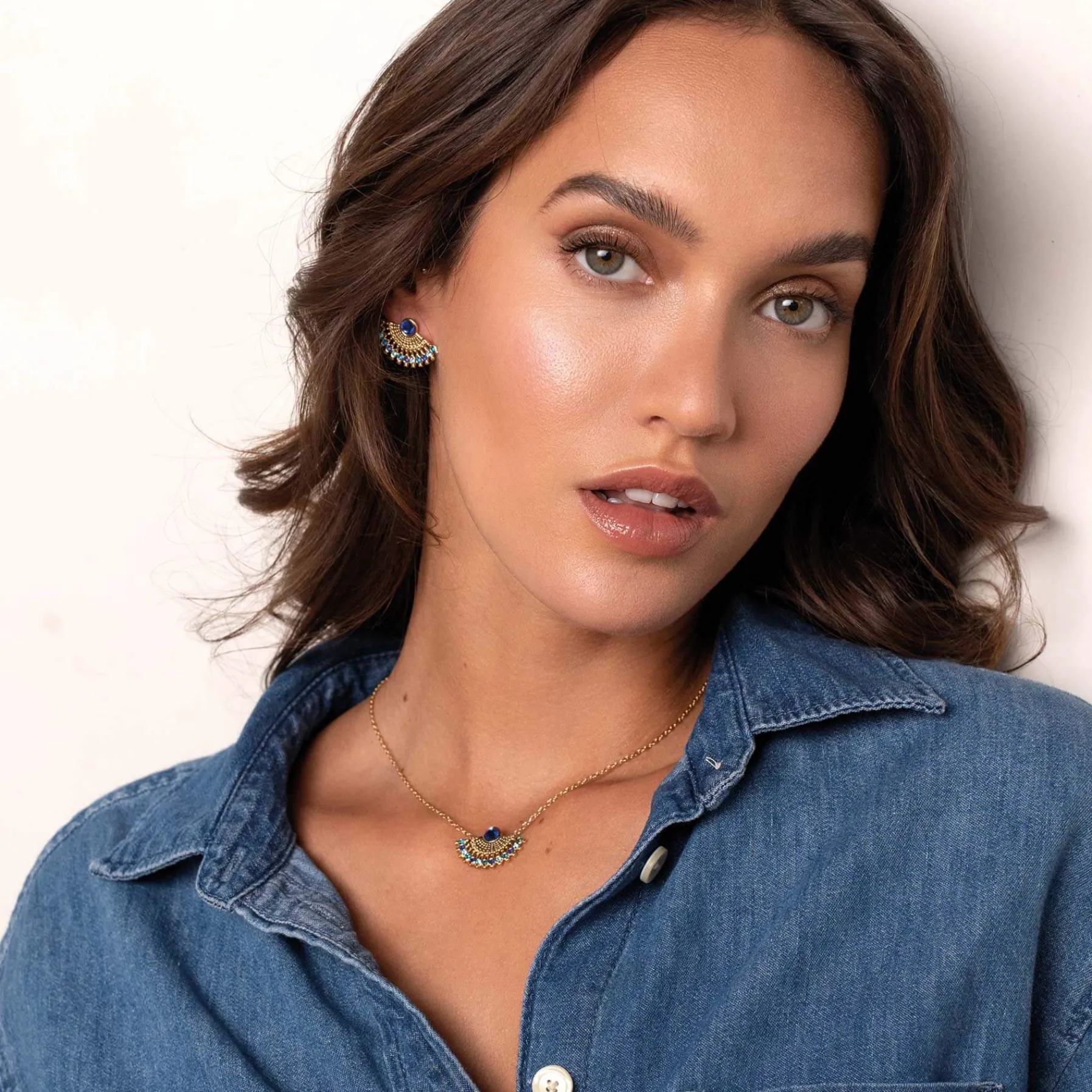 Femme Luzaka Boucles<Boucles Cléopâtre strass bleus